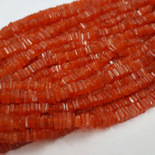 TJC 100% Natural Carnelian Plain Square Beads, Color : Picture