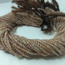 Chocolate Moonstone Micro Faceted Beads Strand, Feature : Handmade In India