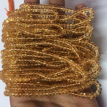 Citrine Stone Plain Rondelle Beads Strand