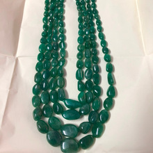 Emerald Smooth Tumble Beads Necklace, Color : Picture