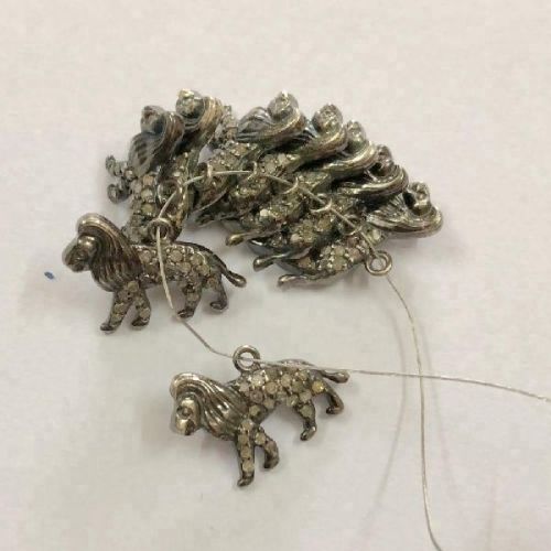 Lion Natural Pave Diamond Charms, Occasion : Anytime