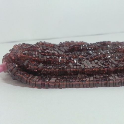 Natural Garnet Plain Square Beads