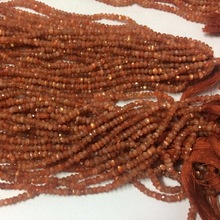 Sunstone Faceted Rondelle Gemstone Bead Strands