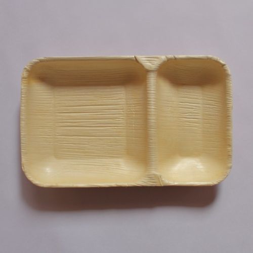 Areca Leaf Rectangle 2CP Plate , For Restaurant, Bar, Hotel, Wedding, Super Markets Promotions