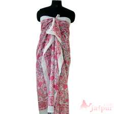 Block Printed Women Cotton Sarong Stole Scarf Pareo Dupatta-Craft Jaipur