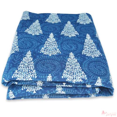 Christmas Tree Printed Cotton Fabric, Width : 44' Inches