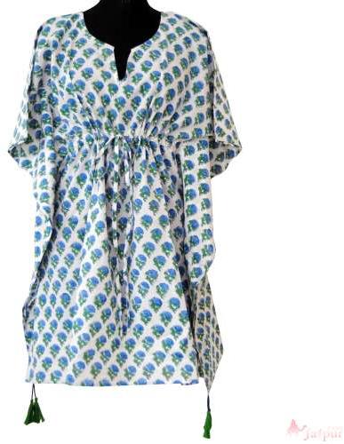 Cotton Floral Kaftan Poncho