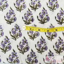 Cotton Hand Block Print Sanganeri Running Floral Fabric
