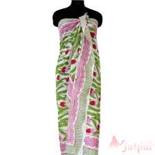 Floral Block Print Scarves Indian Cotton Sarong Dupatta Scarf-Craft Jaipur