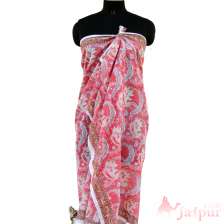 Floral Print Long Cotton Scarf Bikini Cover UPS Gypsy Stole Shawl-Craft Jaipur