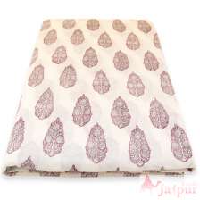 Floral Wooden Block Printed Indian Cotton Sewing Voile Fabric-Craft Jaipur