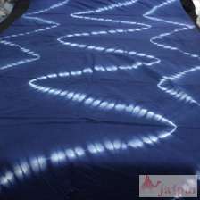 Handmade Indigo Dyed Natural Cotton Shibori Printed Fabric-Craft Jaipur