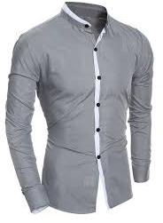 Mens Plain Chinese Collar Shirt, Size : XL