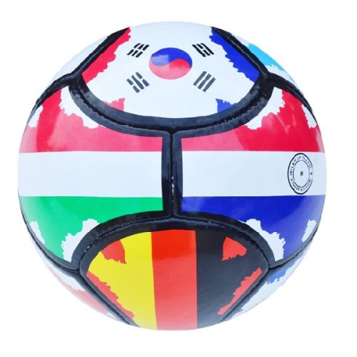 PVC Multi Flag Soccerball, Size : 5/Custom