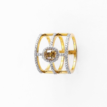 Designer Gold Ring, Main Stone : Diamond