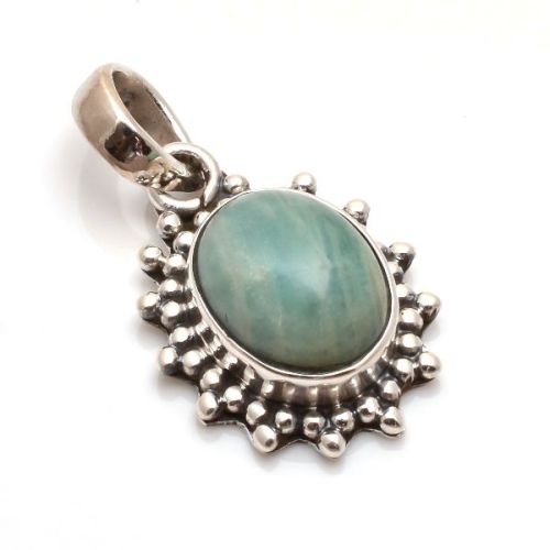 Amazonite Gemstone 925 Sterling Silver Pendant