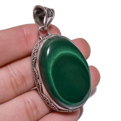 Malachite Gemstone 925 Sterling Silver Pendant