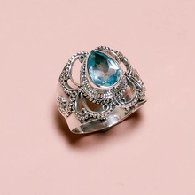Sterling Silver Natural Blue Topaz Ring