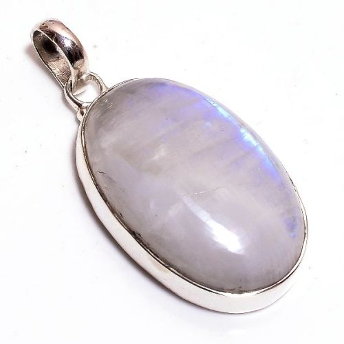 Rainbow Moonstone Silver Pendant, Occasion : Gift