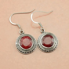 Lavie Jewelz Ruby Wedding Silver Earrings, Color : Red