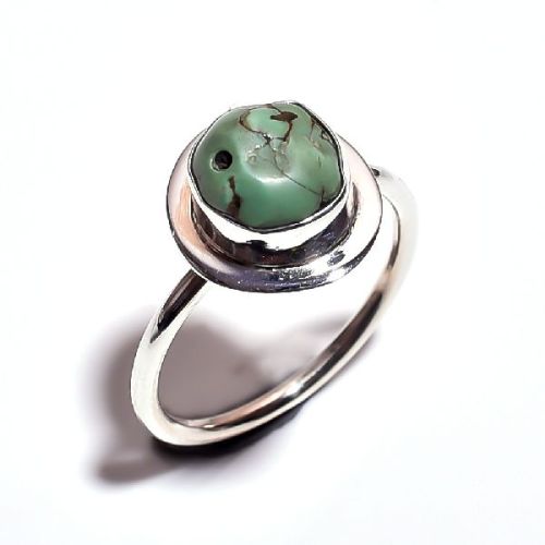 Tourmaline Raw Gemstone 925 Sterling Silver Ring Size 8.5