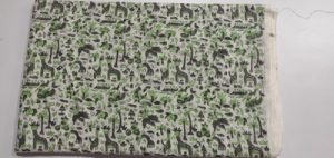 Flower Print Cotton Brown Birds Mix Fabric