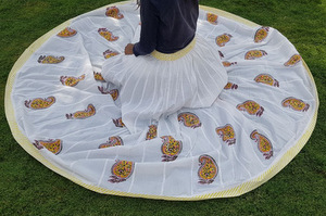 Block Women Skirt Natural Color Jaipuri Floral Print Ghagra