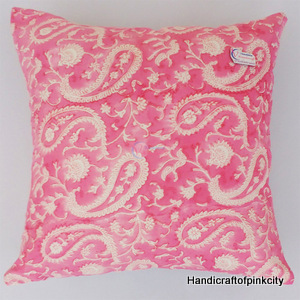 Hand Block Print Pillow Cover, Size : 16×16 Inches