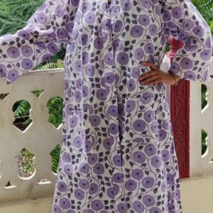 Indian Hand Block Print Women Gown, Size : Regular
