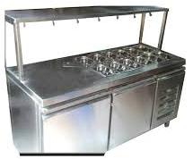 Polished Plain Stainless Steel Bain Marie Counter, Shape : Rectangular