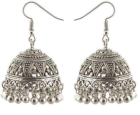 Designer Jumka Earrings, Color : Silver