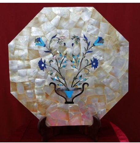 Marble Inlay Flower Pot Wall Paner