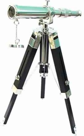 Brass Telescope With Wood Tripod