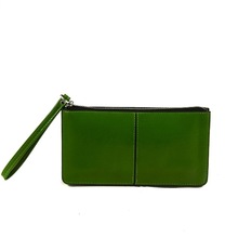 Ladies Leather Wallet In Pouch Style, Color : Dark Green