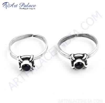 New Arrival Amethyst Gemstone 925 Sterling Silver Toe Rings