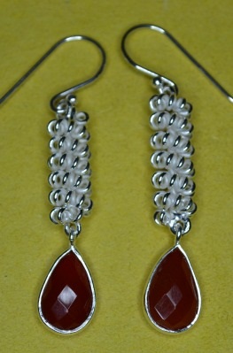 Sterling Silver With Carnelian Earrings