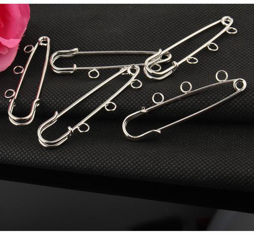 Precise Polished Stainless Steel Safety Pins, Color : Silver