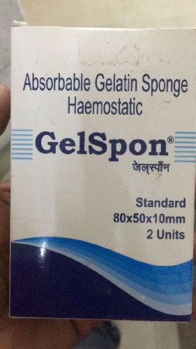 Gelspon Absorbable Gelatin Sponge, Size : 80x50x10mm