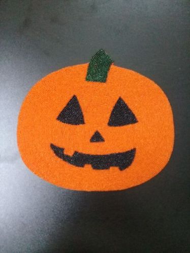 Round Cotton Glass Beaded Placemat, For Home, Hotels, Technics : Handmade