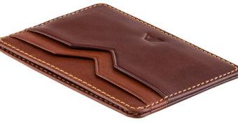 Plain Leather Card Holder, Color : Brown