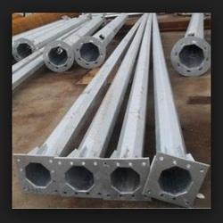 Steel High Mast Lighting Pole, For Roads, Highways, Streets Etc., Color : Silver