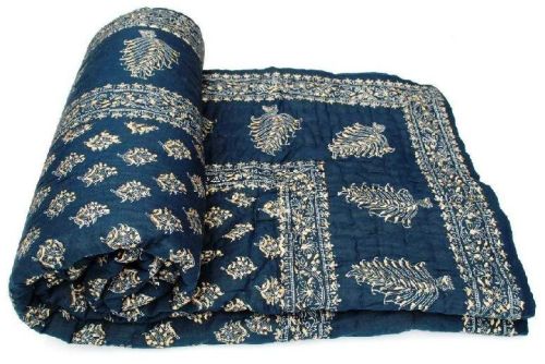 Hand Block Printed Cotton Jaipuri Quilt, Size : 60*90 Or 90*108 Inches