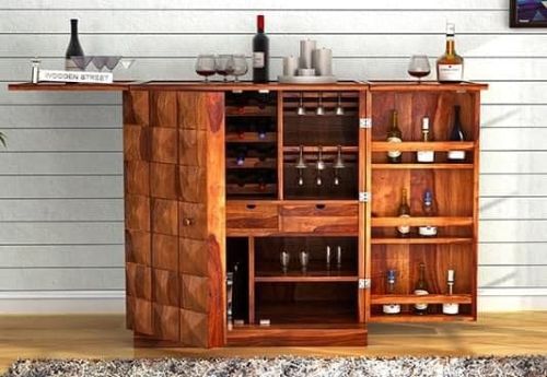 Wooden Bar Cabinet, Color : Brown