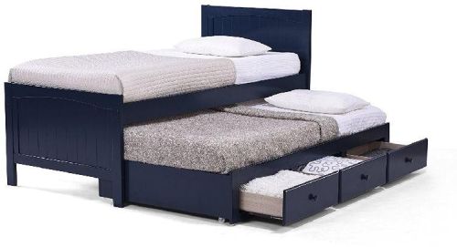 Single Trundle Beds, For Home, Hotel, Color : Blue