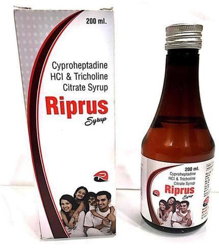 Cyproheptadine HCI & Tricholine Citrate Syrup, Form : Liquid