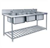 Stainless Steel Three Sink Unit