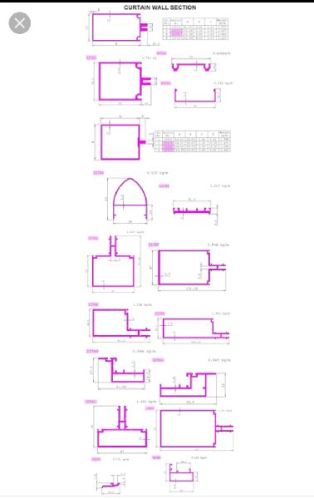 Rectangular Polished Aluminium Glazing Section