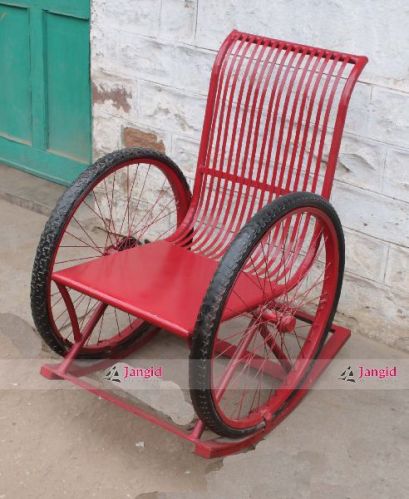 Indian Recycled Iron Rocking Chair, For Living Room Furniture, Style : Vintage