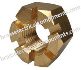 Steel   Castle Hex Brass Nuts