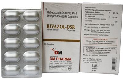 RABEPRAZOLE40mg, DOMPERIDONE30mg Capsules